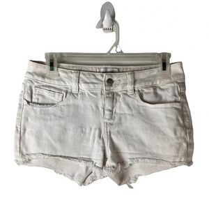 PINK Victoria's‎ Secret White Denim Shorts Size 4 Y2K Cutoff Low Rise